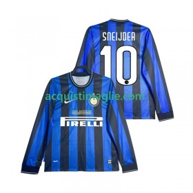 Divisa di Calcio Inter Milan SNEIJDER 10 2009 2010 Retro Prima Manica Lunga